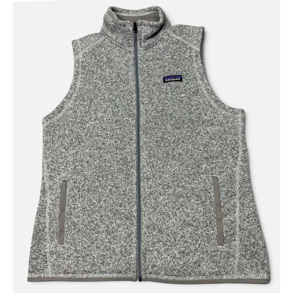 Patagonia Vest Womens L Gray Better Sweater Full Zip Fleece 25886 Embroidered